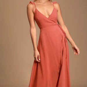 Lulu's Here's To Us High-Low Wrap Dress (Rose)